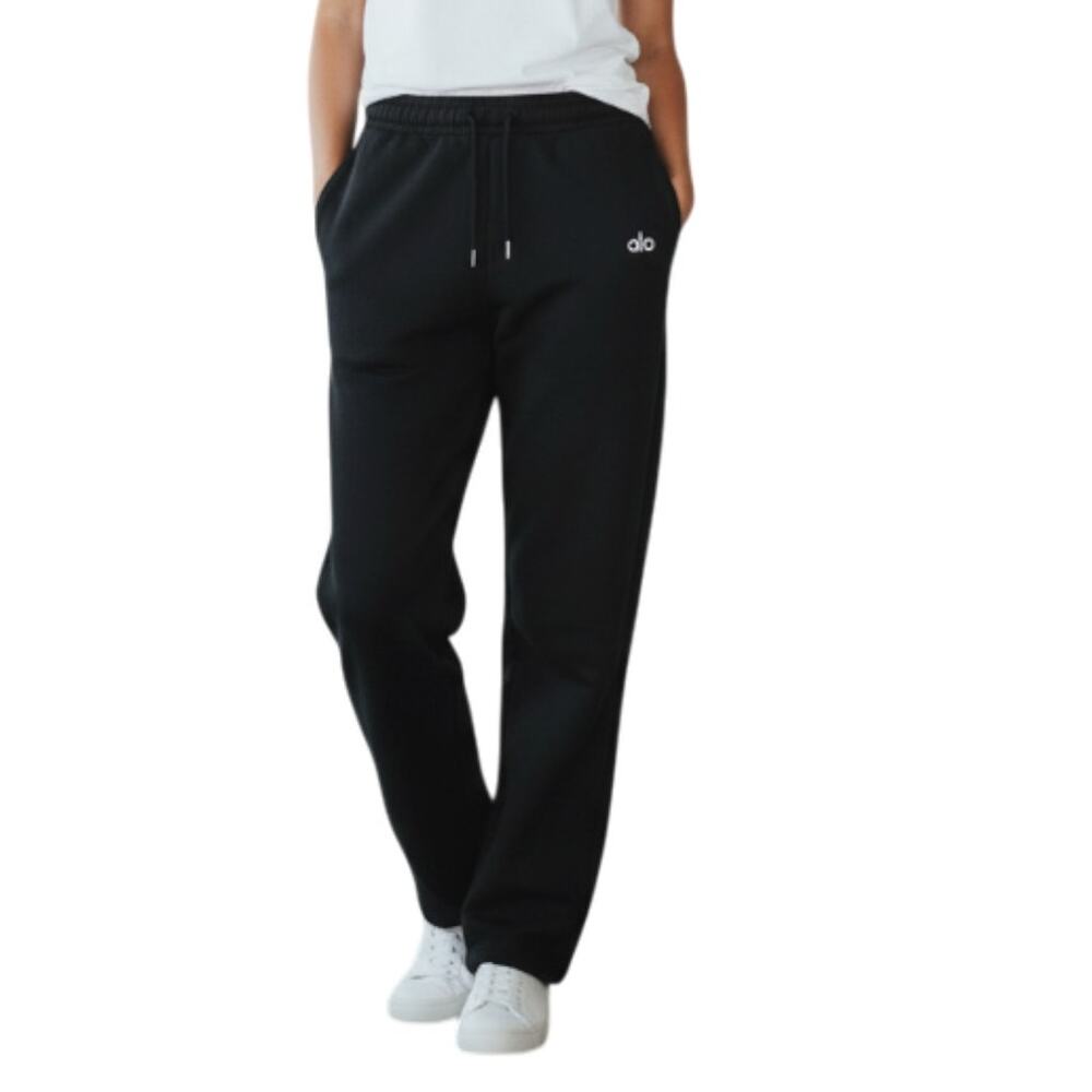 ALO Yoga Accolade Straight Leg Sweatpant Sz XL Black Fleece Inside Unisex Lounge